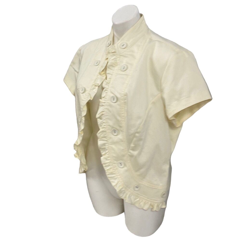 John Paul Richard Blazer Womens XL Ruffle Open Face Jacket Work Cottage Feminine - Picture 9 of 15